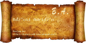 Bácsi Adrián névjegykártya