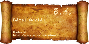 Bácsi Adrián névjegykártya