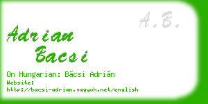 adrian bacsi business card